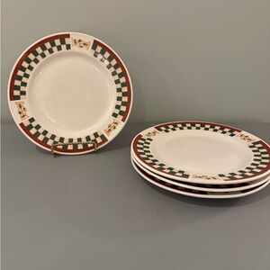 Vintage Set of 4 Betty Crocker Country Inn Collection checkered dinner plates